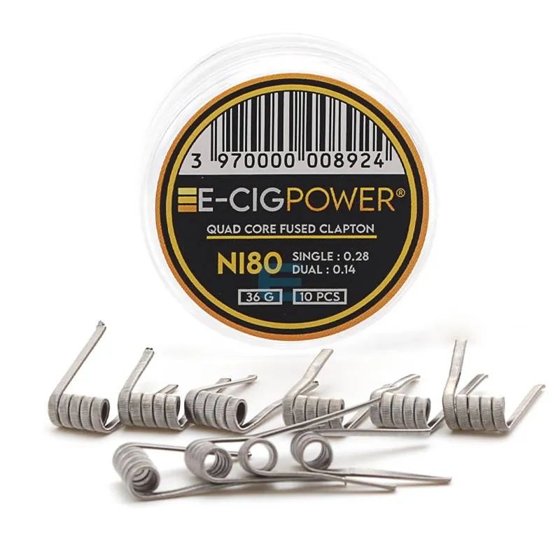 Coil Ni80 Quad Core Fused Clapton (x10) - E-Cig Power — vue 2