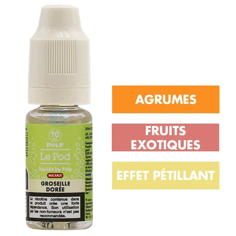 E-liquide Groseille Dorée Fizz 10 mL - Pulp Le Pod