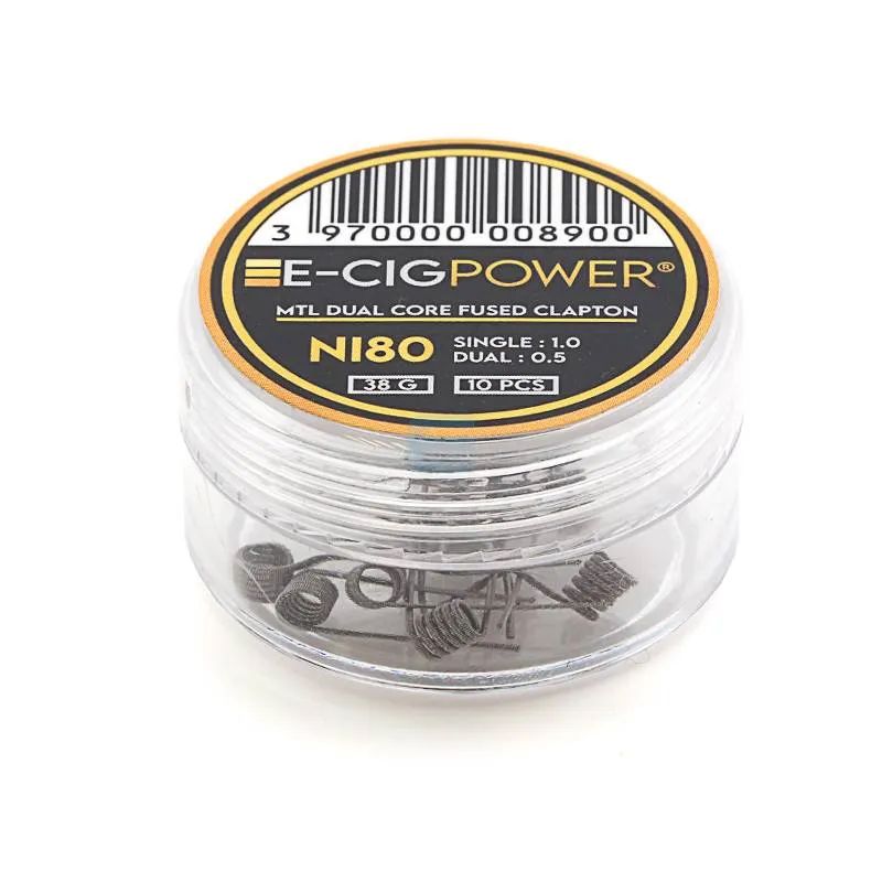 Coil Ni80 MTL Dual Core Fused Clapton (x10) - E-Cig Power