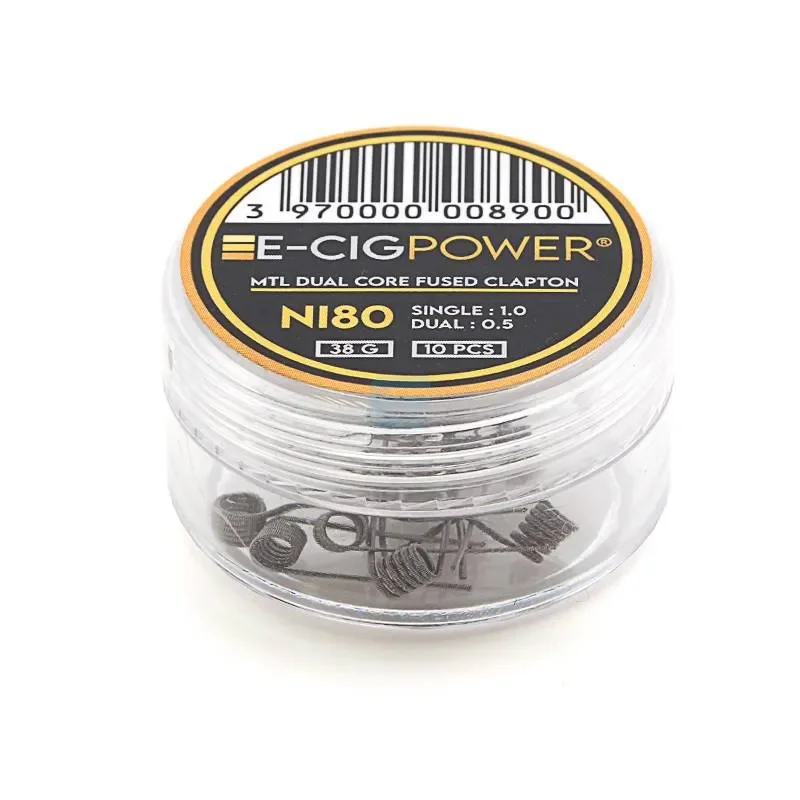 Coil Ni80 MTL Dual Core Fused Clapton (x10) - E-Cig Power