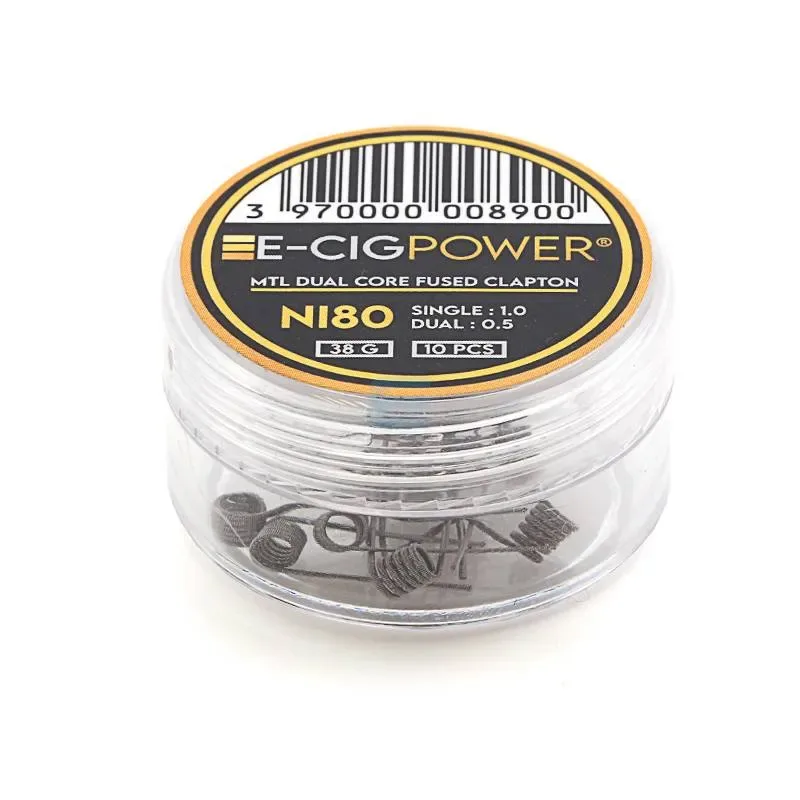 Coil Ni80 MTL Dual Core Fused Clapton (x10) - E-Cig Power