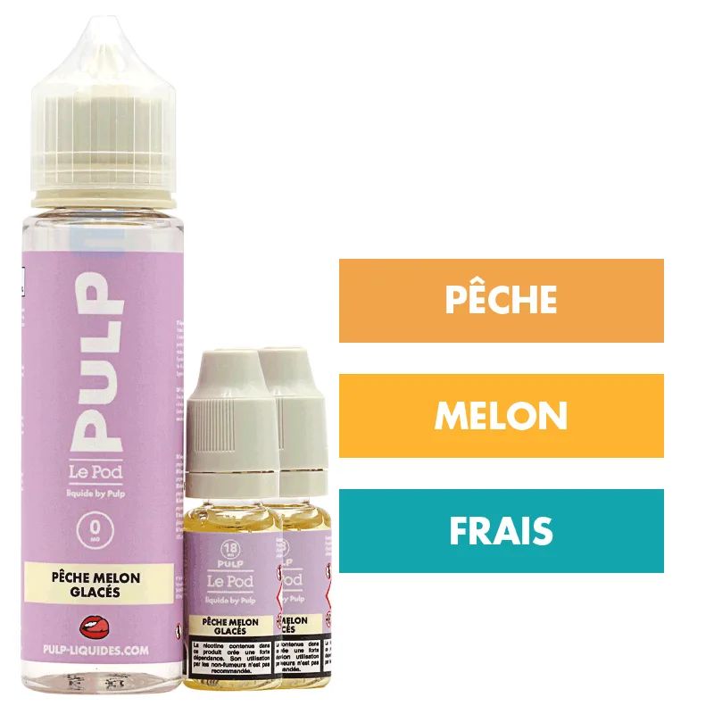 E-liquide Pêche Melon Glacés 60 mL - Pulp Le Pod — vue 2
