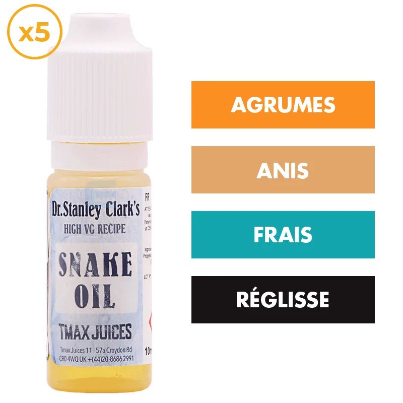E-liquide Snake Oil High VG 5x10 mL - Tmax Juices — Snake Oil - Tmax Juices