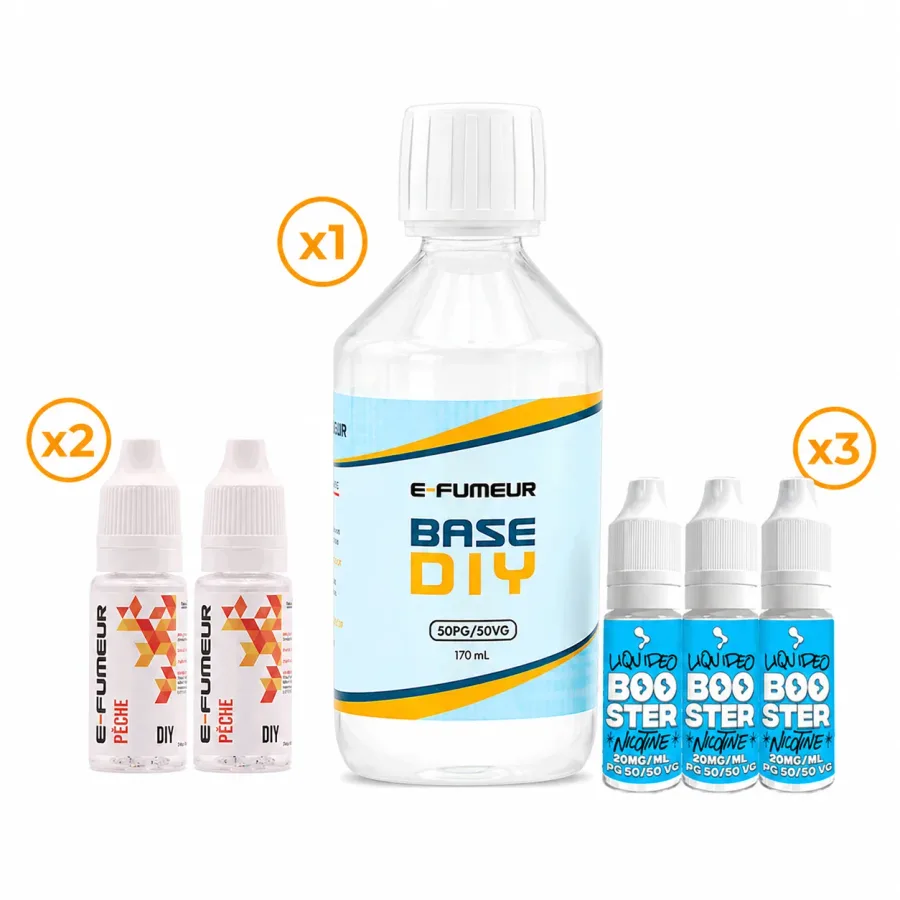 Pack DIY Pêche 220 mL - E-FUMEUR