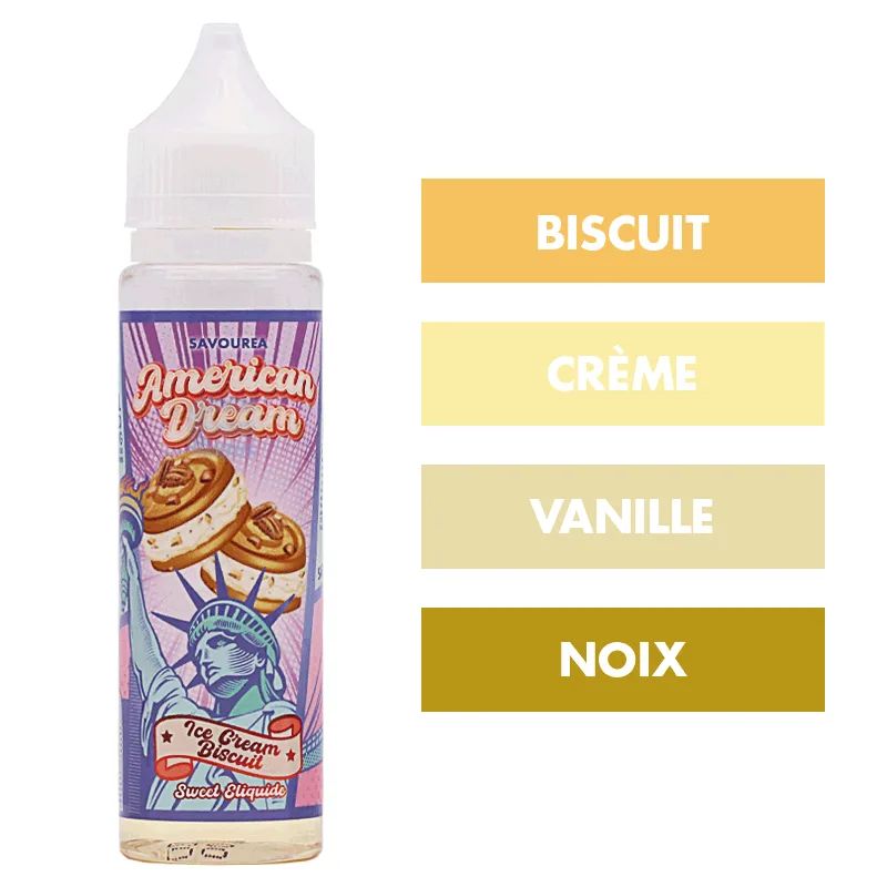 E-liquide Ice Cream Biscuit 50 mL - American Dream (Savourea)