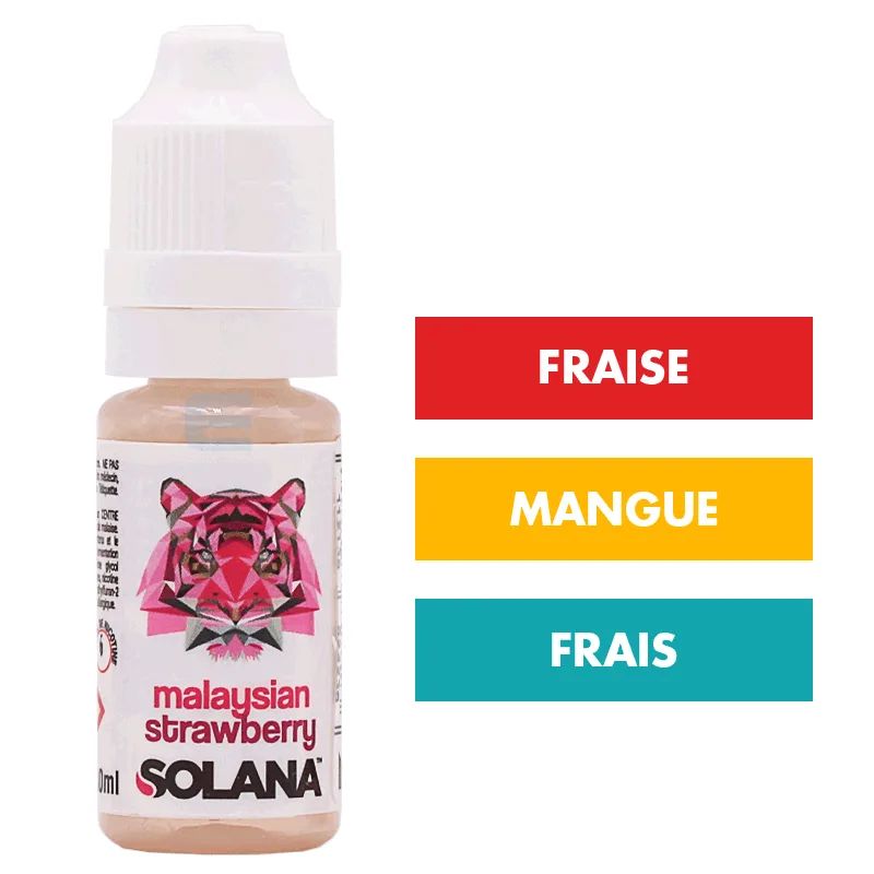 E-liquide Malaysian Strawberry 10 mL - Solana
