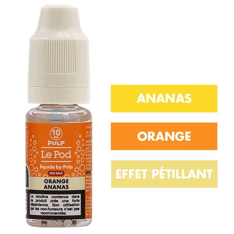 E-liquide Orange Ananas Fizz 10 mL - Pulp Le Pod — Pulp - Le Pod Fizz