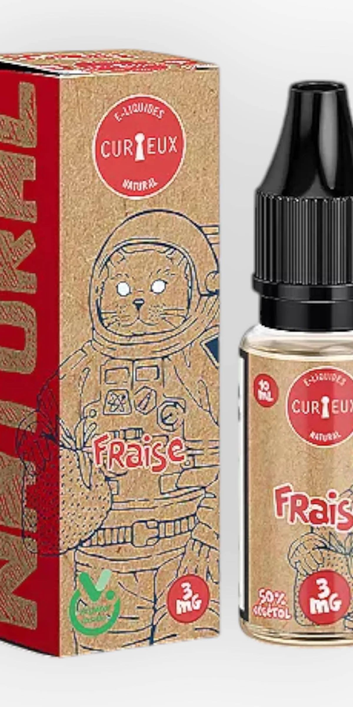 E-liquide Fraise 10 mL - Natural Curieux — Curieux - Edition Natural