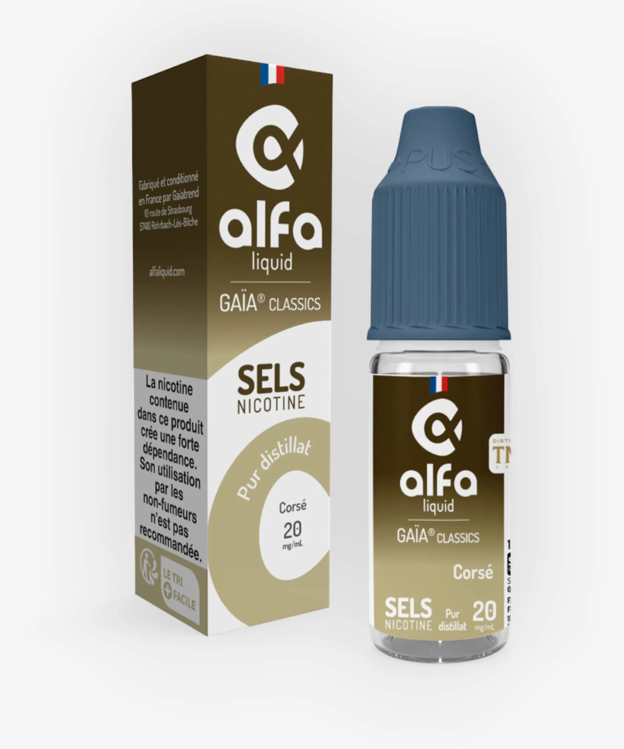 E-liquide Corse sels de nicotine 10 mL - Gaïa Alfaliquid
