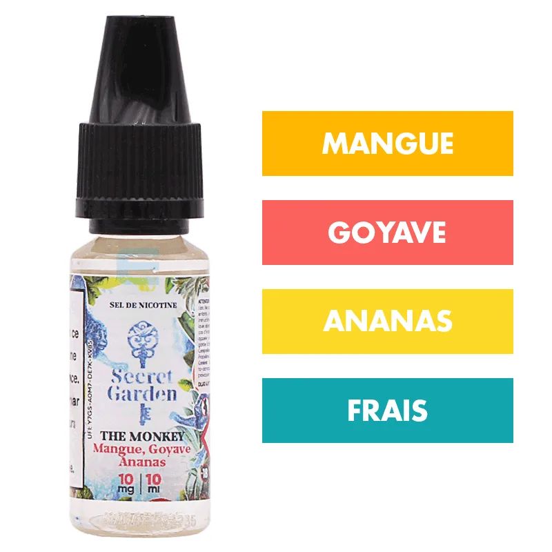 E-liquide The Monkey sels de nicotine 10 mL - Secret Garden
