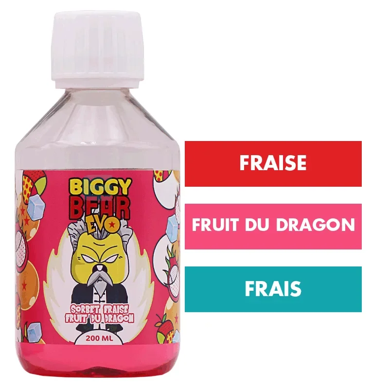 E-liquide Sorbet Fraise Fruit du Dragon 200 mL - Biggy Bear Evo