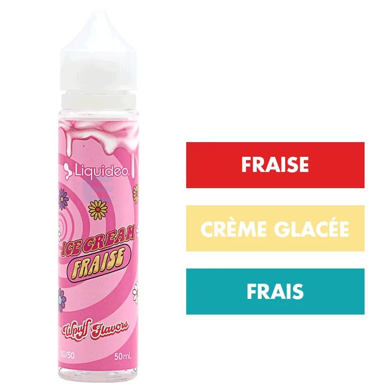 E-liquide Ice Cream Fraise 50 mL - Wpuff (Liquideo) — Liquideo - Wpuff