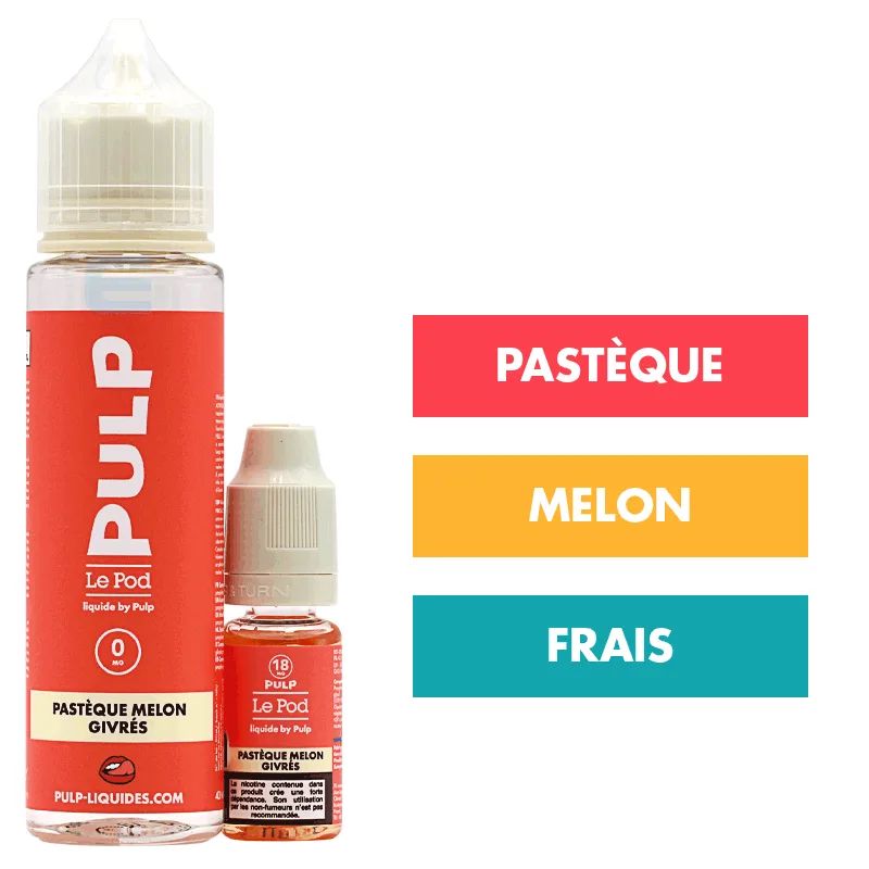 E-liquide Pastèque Melon Givrés 60 mL - Pulp Le Pod — Pulp - Le Pod